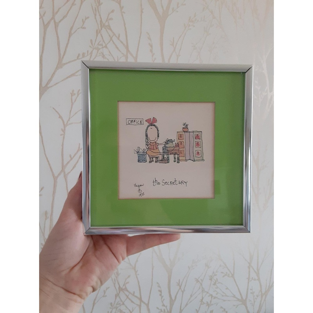 1975 Fagan The Secretary Framed Art Print Distinctive Designs Green Mat